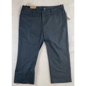 NEW Mossimo Pants Womens 12 Gray Stretch Fit 3 Mid Waist Straight Crop NWT